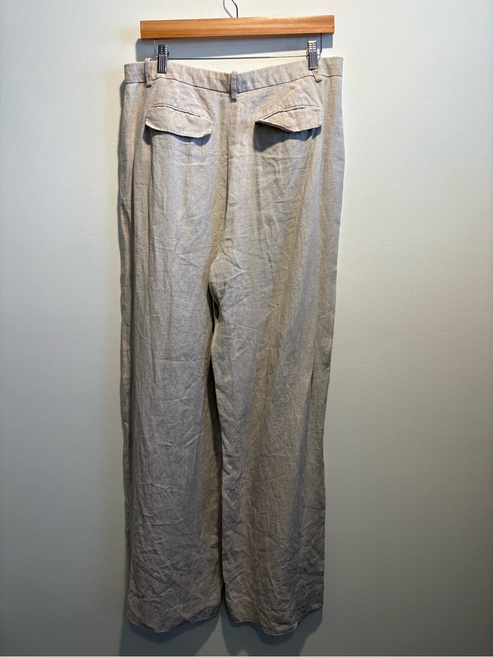 J.Crew || Essential Wide-Leg Linen Pant in Flax Tan Beige 12 Tall - Picture 5 of 10